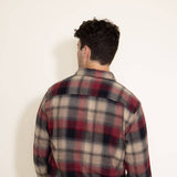 North River Plaid Button Down Flannel Shirt for Men in Red