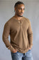 North River Waffle Henley Shirt for Men in Barn Heather