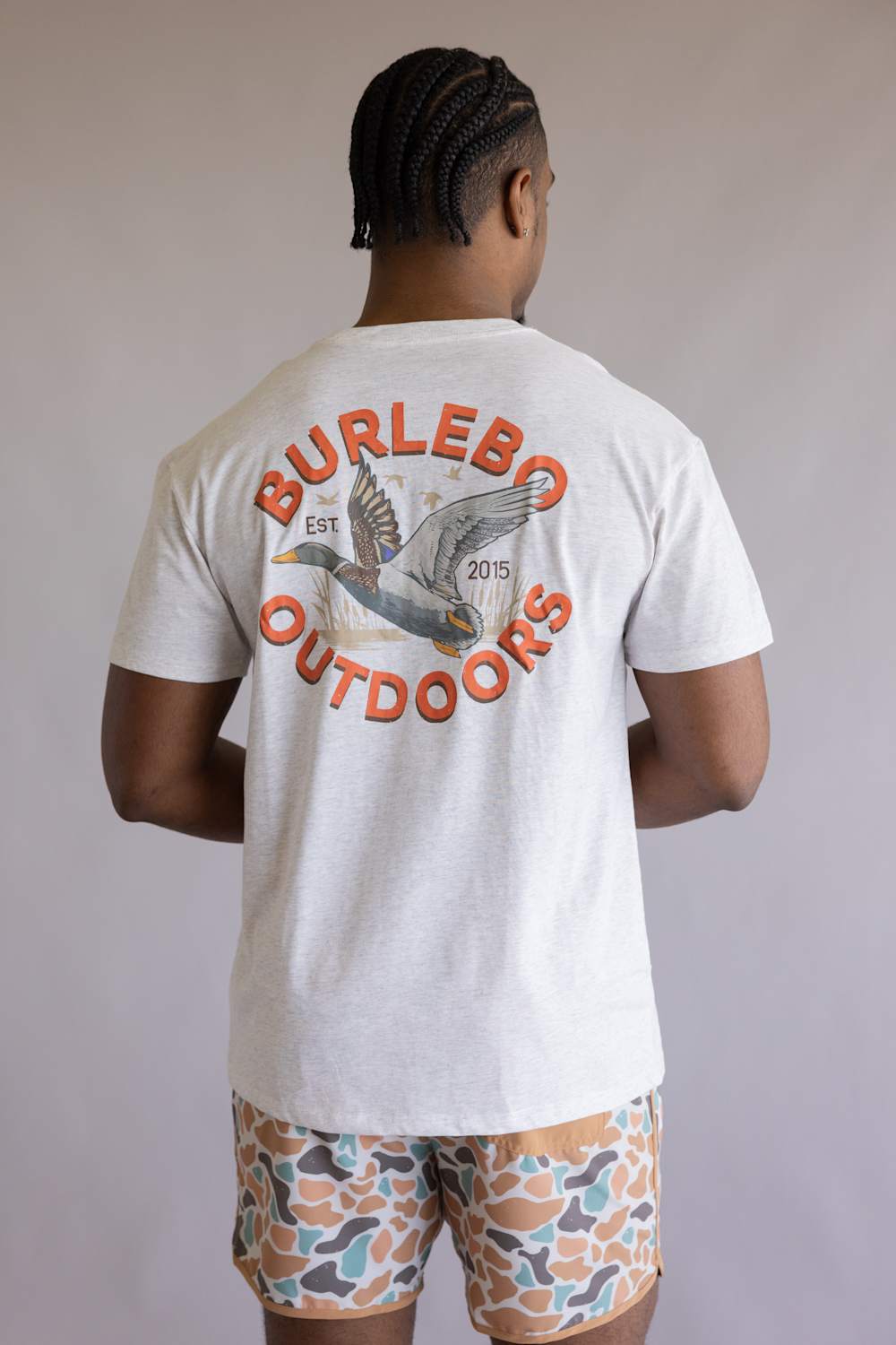 Burlebo Old School Duck Hunt T-Shirt for Men in Oatmeal