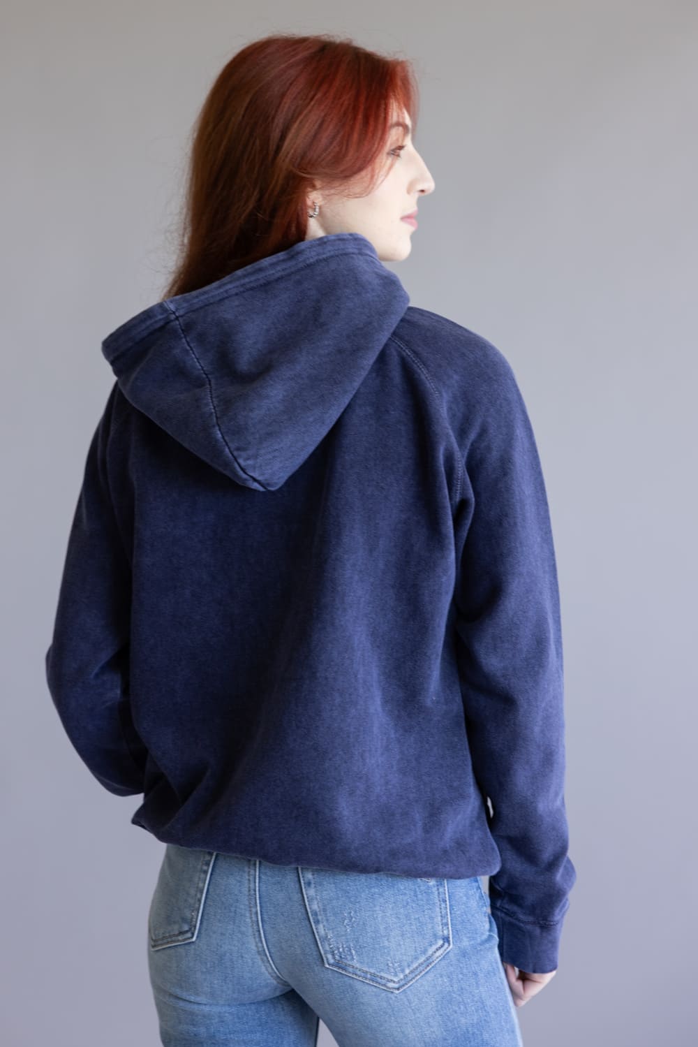 Unisex Mineral Wash Hoodie in Navy Blue | 709MW-DENIM – Glik's