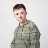 O’Neill Bavaro Stripe Pullover for Men in Midnight Deep Lichen Green