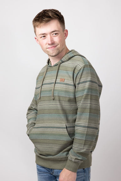 O’Neill Bavaro Stripe Pullover for Men in Midnight Deep Lichen Green