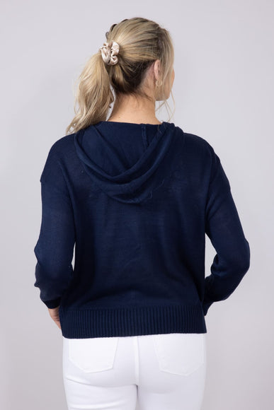 Ocean Drive Michigan Hoodie Sweater for Women in Navy