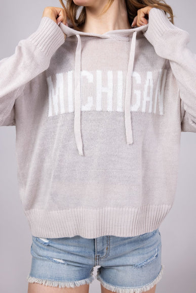 Ocean Drive Michigan Hoodie Sweater for Women in Sand