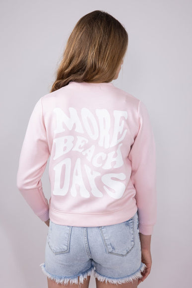 Ocean Drive Youth More Beach Days Crewneck for Girls in Pink