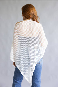 Off the Shoulder Poncho Top for Women in White