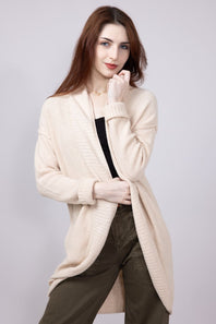 Honeycomb Stitch Cardigan for Women in Heather Oat