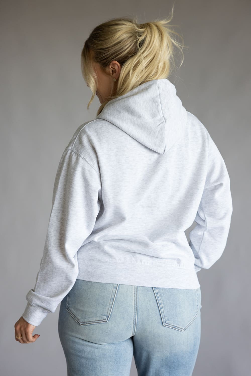 Oversized Fleece Hoodie for Women in Ice Grey