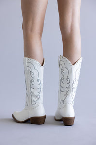 Pierre Dumas Dixie Western Tall Boots for Women in White