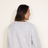POL Single Flower Sweater for Women in Grey