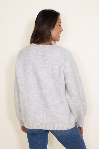 POL Single Flower Sweater for Women in Grey