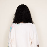 POL V-Neck Multi Flower Sweater for Women in Ivory