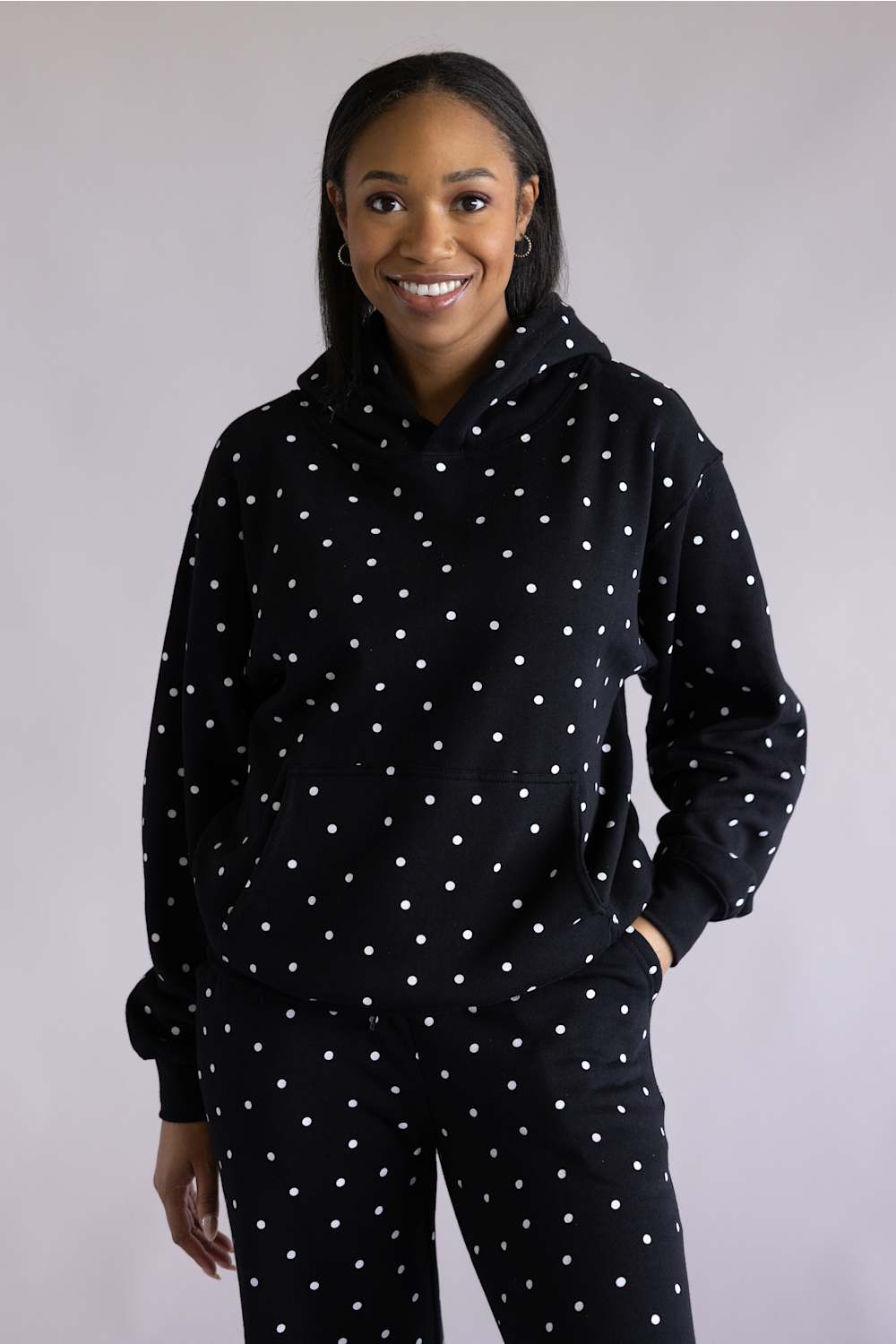 Reflex Jeans Polka Dot Print Hoodie
