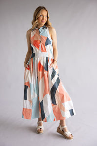 Elan Prism Print Button Maxi Dress for Women in Multi