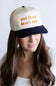 Put It On Glik's Tab Trucker Hat for Women in Navy/Tan