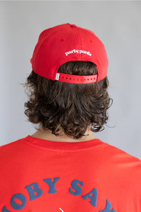 Party Pants Moby Says Snapback Hat for Men in Red