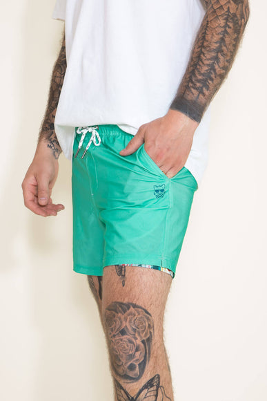 Party Pants Solid Sport Shorts for Men in Teal 