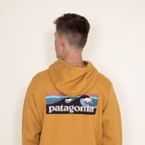 Patagonia Men’s Boardshort Logo Uprisal Hoodie in Mango Yellow 
