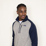 Patagonia Men's Better Sweater 1/4-Zip in Blue/Tan