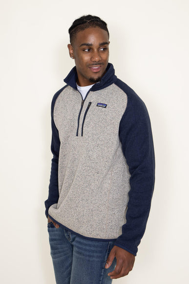 Patagonia Men's Better Sweater 1/4-Zip in Blue/Tan