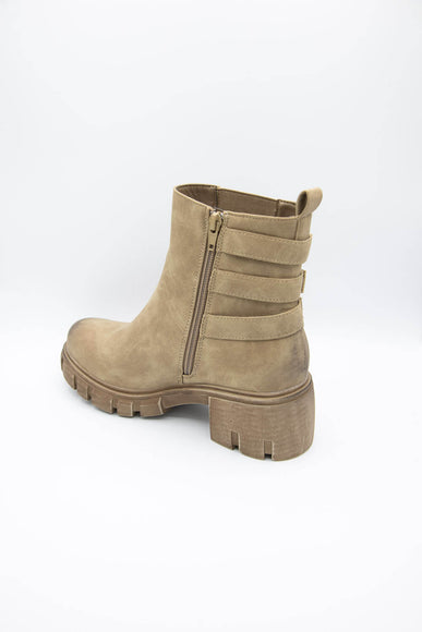 Pierre Dumas Camden Lug Booties for Women in Taupe