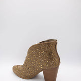 Pierre Dumas Ryder Rhinestone Ankle Cowboy Booties for Women in Gold