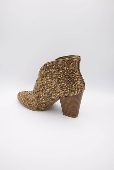 Pierre Dumas Ryder Rhinestone Ankle Cowboy Booties for Women in Gold