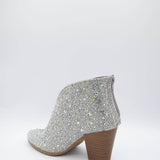 Pierre Dumas Ryder Rhinestone Ankle Cowboy Booties for Women in Silver