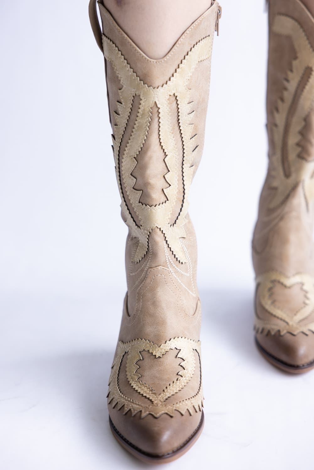 Pierre Dumas Whitney Western Tall Boots for Women in Taupe