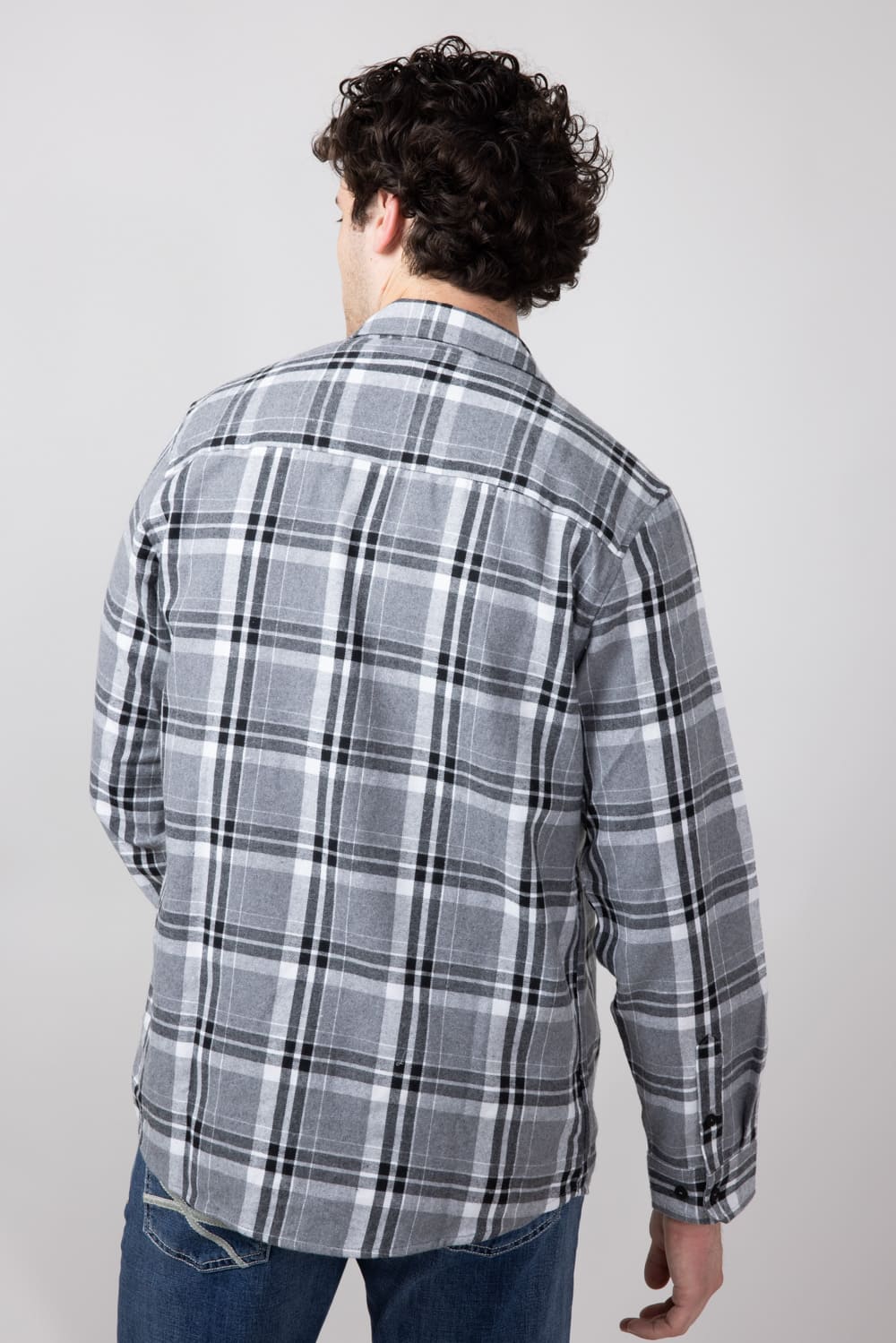 Plaid Flannel Shirt for Men in Grey | TQ8281GL-GREY – Glik's