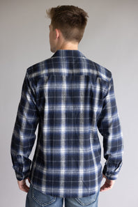 Plaid Flannel Shirt for Men in Navy