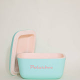 Polarbox Pop 21 Quart Cooler in Cyan - Baby Rose with the lid off
