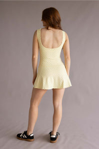Polka Dot Tennis Dress for Women in Lemon
