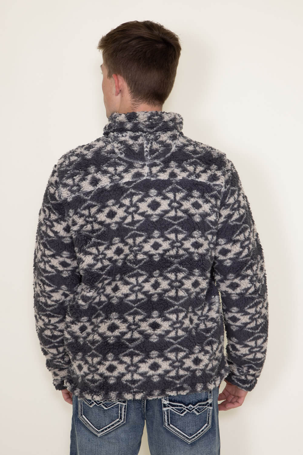 Mens black sales sherpa pullover