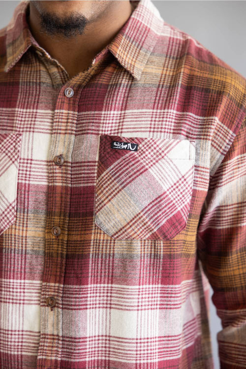 Quiksilver Avalon Flannel Shirt for Men in Oxblood Red