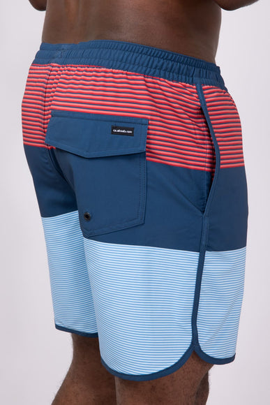 Quiksilver Surfsilk Tijuana Striped Volley 7” Shorts for Men in Navy