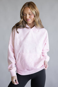 Reflex Oversized Camo Fleece Hoodie for Women in Pink