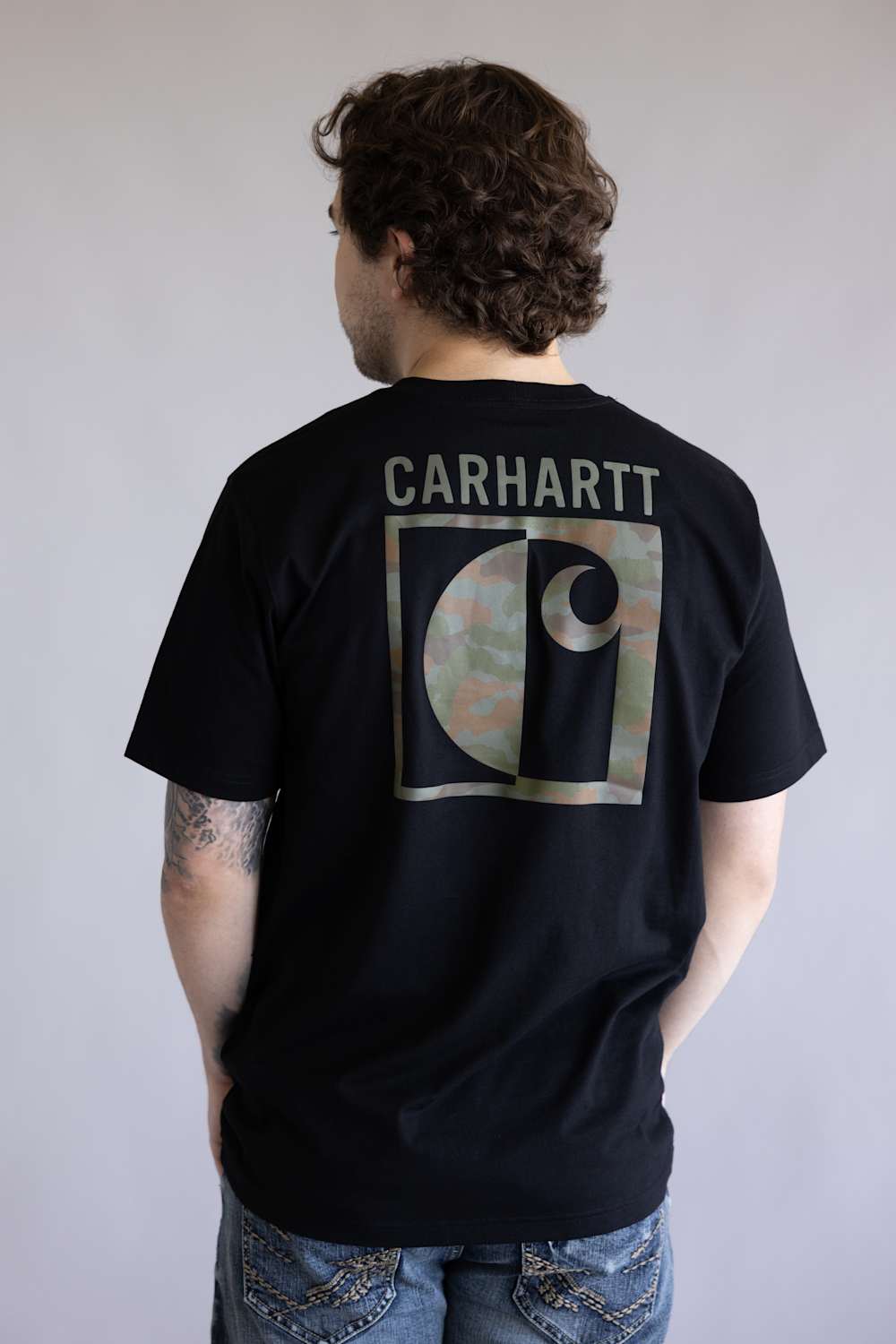 Carhartt Irvine Relaxed Block Camo T-Shirt for Men in Black