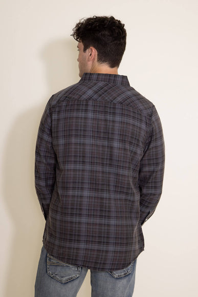 Western Woven Plaid Shirt for Men in Grey