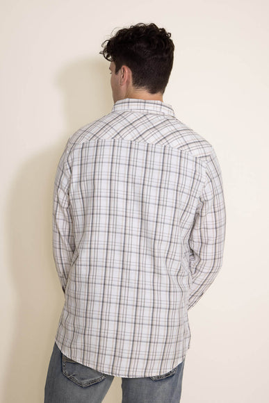 Western Woven Plaid Shirt for Men in Off White