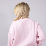 1897 Active HO HO HO Fleece Embroidered Sweatshirt for Women in Baby Pink