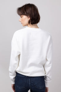 1897 Active USA Embroidered Fleece Sweatshirt for Women in Ivory
