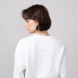 1897 Active USA Embroidered Fleece Sweatshirt for Women in Ivory