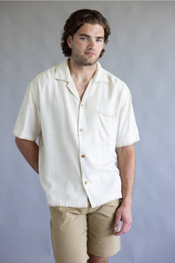 Rhythm Linen Whip Stitch Woven Shirt for Men in Natural
