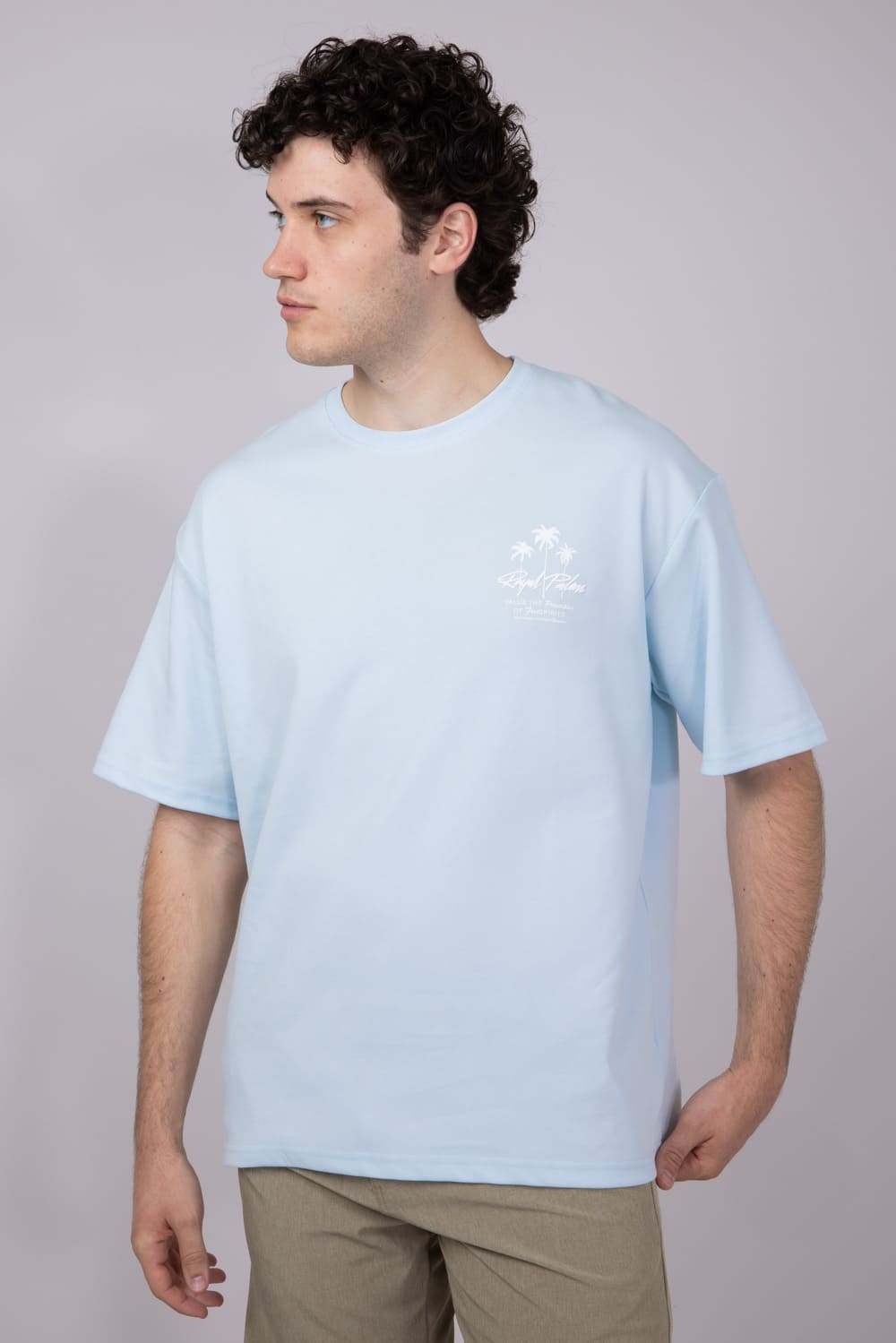 Royal Palms T-Shirt for Men in Light Blue