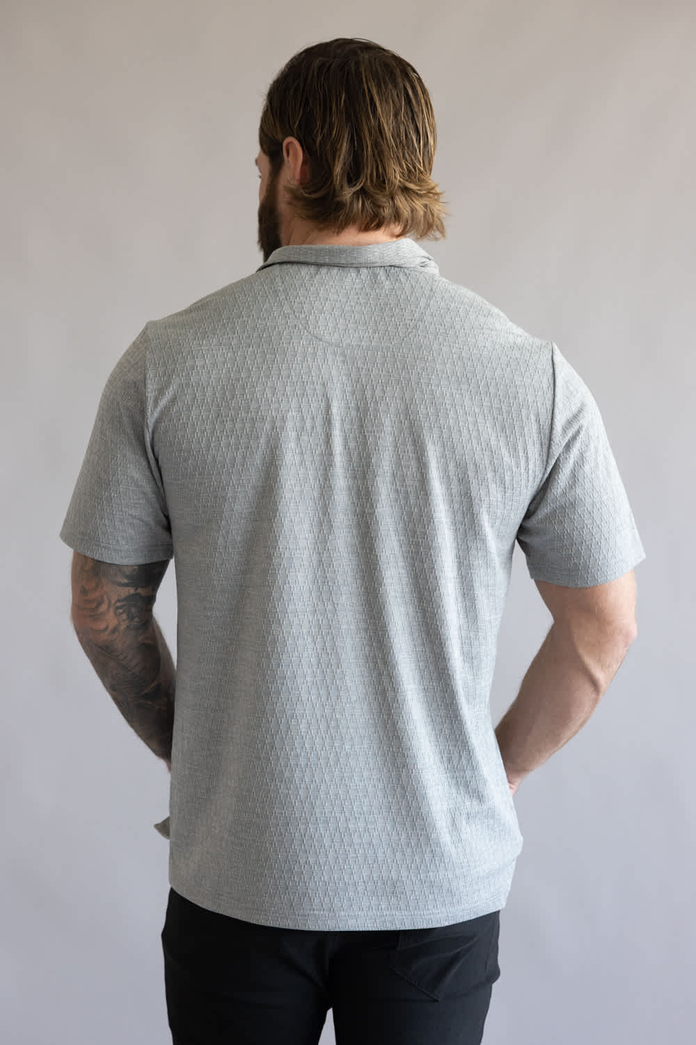 Weatherproof Vintage Diamond Polo Shirt for Men in Heather Grey