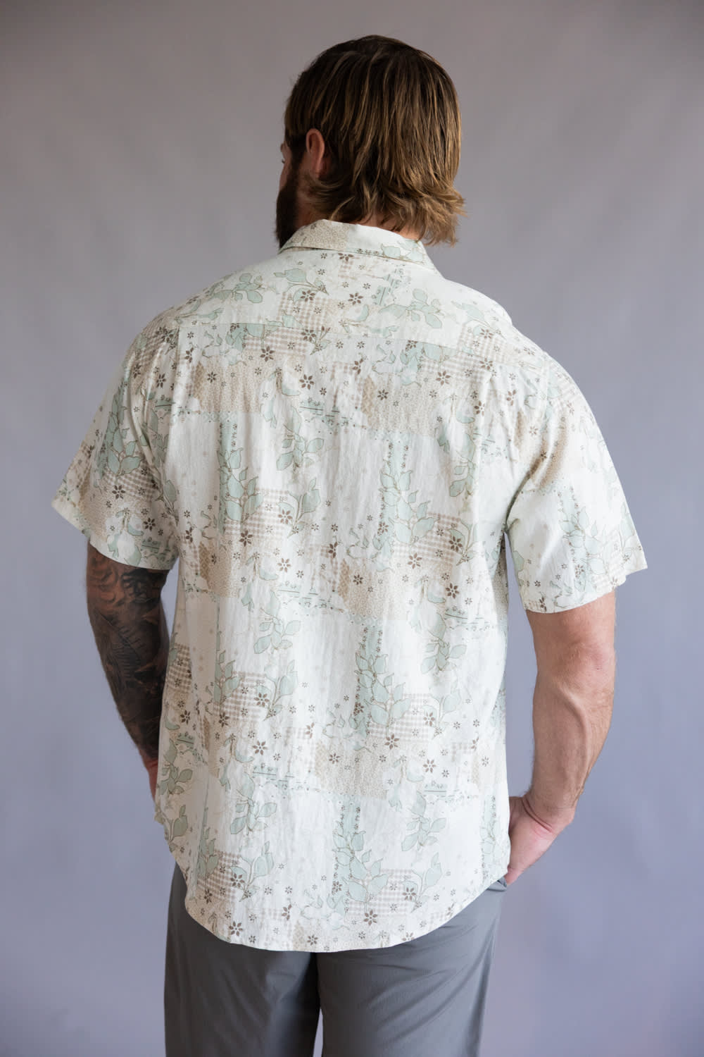 Weatherproof Vintage Camp Collar Printed Shirt for Men in Tender Greens