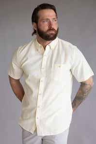 Weatherproof Vintage Cotton Plaid Button Down for Men in Lemon Gelato