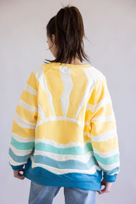 Simply Southern Sea and Sun Patchwork Crewneck for Women in Multi