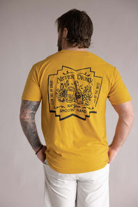 Sendero Shootin’ Hand T-Shirt for Men in Goldenrod